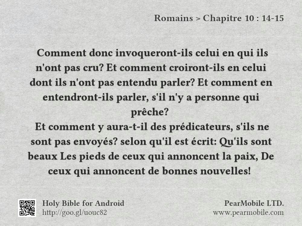 Romains, Chapitre 10:14-15